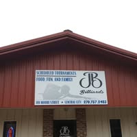 J&B Billiards pool hall exterior/interior